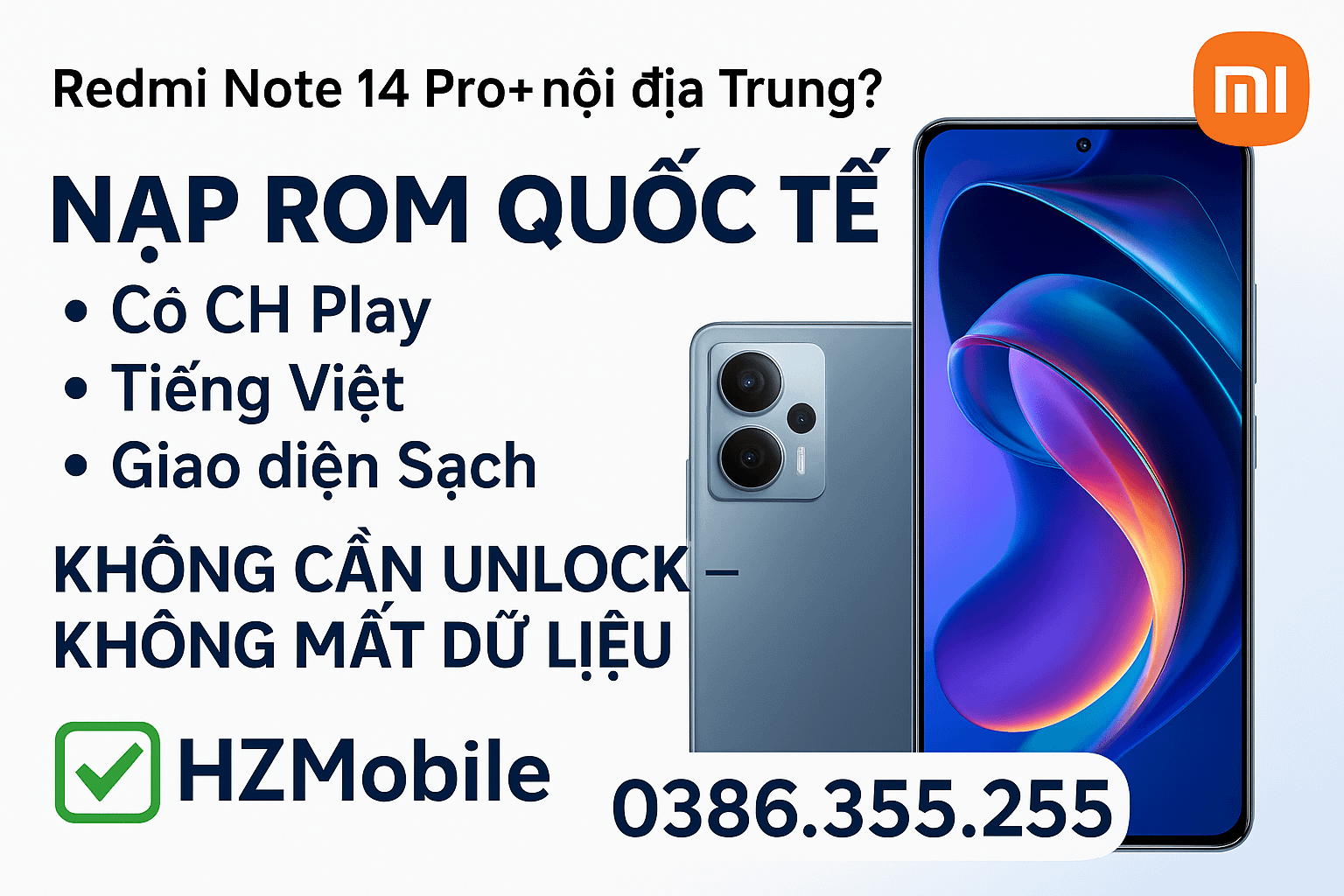 Redmi Note 14 Pro+ – ROM Quốc tế – Không cần mở khóa bootloader